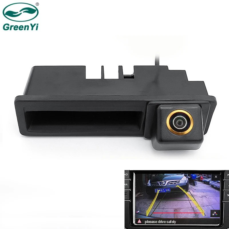GreenYi RCD330 Ручка багажника автомобіля Камера заднього виду для Audi A1 A3 A4 A6L S5 Q7 Підтримка лінії траєкторії рульового колеса