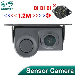 Ультразвуковий датчик автомобіля резервна камера заднього виду 2-в-1 (звукова сигналізація GreenYi ,система допомоги при паркуванні, радар-детектор в камері