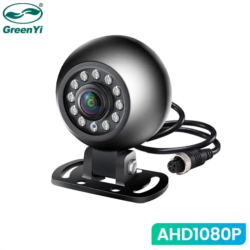 Спеціальна GreenYi AHD1080P автомобільна камера круглої форми, водонепроникна HD камера з функцією нічного бачення на кронштейні, камера заднього виду для вантажівок, автобусів, мікроавтобусів