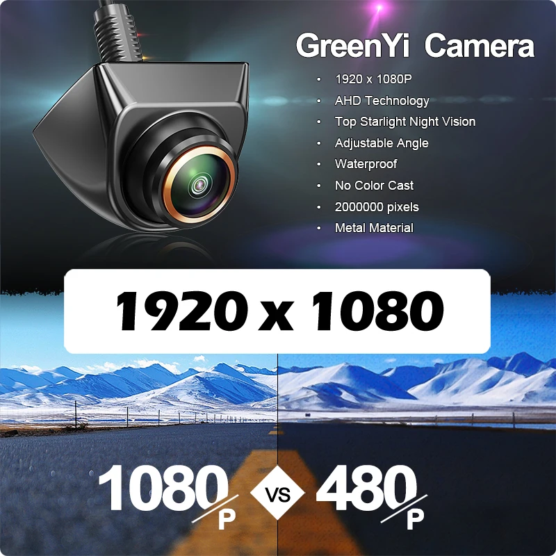 GreenYi AHD 1920x1080P Автомобільна передня камера заднього виду 170° об'єктив «риб'яче око» Full HD нічного бачення для автобуса GP899 - Зображення 3